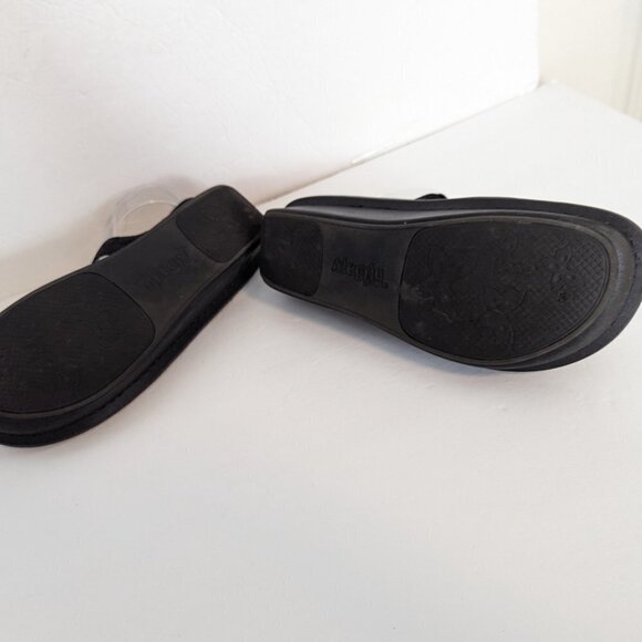 Alegria Kleo Comfort Black Silver Leaf Platform Sandals Gladiator Size 41 - Picture 3 of 12